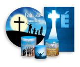 Kit 2 Painéis De Festa + Trio De Capas Cilindro - Culto da Família Cruz e Céu 024