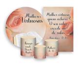 Kit 2 Painéis De Festa + Trio De Capas Cilindro - Culto de Mulheres Virtuosas Bíblia 014