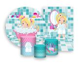 Kit 2 Painéis De Festa + Trio De Capas Cilindro - Dia de Spa Menina Loira 003