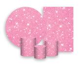 Kit 2 Painéis De Festa + Trio De Capas Cilindro - Efeito Glitter Rosa Suave com Brilho 035 Kit 2 Painéis De Festa + Trio De Capas Cilindro - Efeito Glitter Rosa Suave com Brilho 035