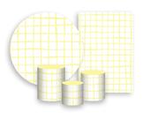 Kit 2 Painéis De Festa + Trio De Capas Cilindro - Estampa Grid Quadriculado Amarelo 029