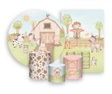 Kit 2 Painéis De Festa + Trio De Capas Cilindro - Fazendinha Tons Claros 015