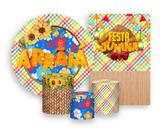 Kit 2 Painéis De Festa + Trio De Capas Cilindro - Festa Junina Arraiá Girassóis 015