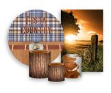 Kit 2 Painéis De Festa + Trio De Capas Cilindro - Festa Rodeio Country 002