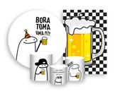 Kit 2 Painéis De Festa + Trio De Capas Cilindro - Flork Bento Cerveja Beer 005