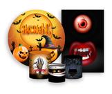 Kit 2 Painéis De Festa + Trio De Capas Cilindro - Halloween Abóbora Assustadora 004 Kit 2 Painéis De Festa + Trio De Capas Cilindro - Halloween Abóbora Assustadora 004