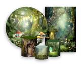 Kit 2 Painéis De Festa + Trio De Capas Cilindro - Jardim Encantado com Cogumelos 027