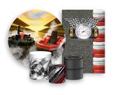 Kit 2 Painéis De Festa + Trio De Capas Cilindro - Kart Carro De Corrida 001