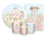 Kit 2 Painéis De Festa + Trio De Capas Cilindro - Mundo das Fadas Loira 008