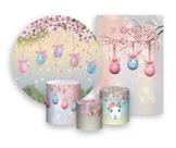 Kit 2 Painéis De Festa + Trio De Capas Cilindro - Ovos de Páscoa Flores e Fitas 004