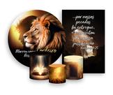 Kit 2 Painéis De Festa + Trio De Capas Cilindro - Religioso Ressuscitou como Leão 020 Kit 2 Painéis De Festa + Trio De Capas Cilindro - Religioso Ressuscitou como Leão 020