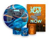 Kit 2 Painéis De Festa + Trio De Capas Cilindro - Video-Game Efeito Neon 004