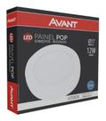 Kit 2 Painéis Led 12w Redondo Sobrepor 17x17cm Branco Frio