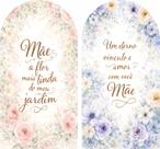Kit 2 Painéis Romano de Tecido Sublimado Feliz Dia das Mães 200x100 cm