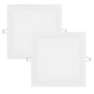Kit 2 Painel De Led Quadrado Embutir 12w Bivolt Taschibra 3000k Quente