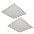 Kit 2 Painel LED Embutir 25W Quadrado Luz Quente C/ Borda Branco ST439