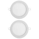 Kit 2 Painel Led Redondo Embutir 6W 6500K Bivolt Foxlux