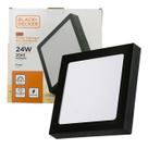 Kit 2 Painel Plafon Quadrado Sobrepor 24w Preto Branco Frio 6500k Kit 2 Painel Plafon Quadrado Sobrepor 24w Preto Branco Frio 6500k