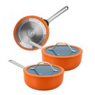 Kit 2 Panela De Indução Berlim Cerâmica Antiaderente C/ Tampa de Vidro 18cm