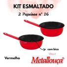 Kit 2 Panelas Papeiro 16 Esmaltada Ágata Vermelha Kit 2 Panelas Papeiro 16 Esmaltada Ágata Vermelha