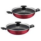 KIT - 2 Panelas Wok Alumínio 28Cm Loreto Vermelho - Tramontina