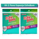 Kit 2 Pano Esponja Rápida Absorção Muito Flexível Esfrebom