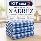 Kit 2 Panos De Chão Grande 45x75 cm Xadrez Alta Absorção Kit Econômico Para Limpeza Tecido 100 Algodão