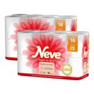 Kit 2 Papel Higiênico Neve Toque de Seda Folha Dupla 16un cada Kit 2 Papel Higiênico Neve Toque de Seda Folha Dupla 16un cada