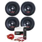 Kit 2 pares alto falante hard power woofer hp 200mb 6 polegadas 200w + módulo taramps