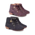 Kit 2 Pares Bota Coturno Liso Feminino Cano Curto Salto Baixo