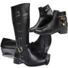 Kit 2 Pares Bota Feminina Detalhes Fivela Cano Alto E Cano Baixo