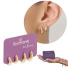 Kit 2 Pares Brincos Rommanel Argola Abaulada Pequena e Grande 527513