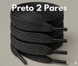 Kit 2 Pares Cadarço Chato 120cm x 10mm Premium Para Tênis Bota Coturno