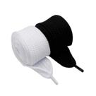 Kit 2 Pares Cadarço Largo BBoy Fat Lace 120cm 17mm Branco + Preto para Tênis