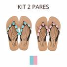 Kit 2 Pares Chinelo Feminina Para Dores Esporão Terapia dos Pés