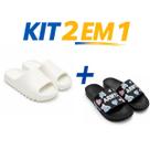 Kit 2 Pares Chinelo Nuvem Slide Feminino Macio, Flexível e Confortável para Casa, Banho e Lazer