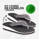 Kit 2 Pares Chinelo P Esporão e Fascite Massageador com Bola de Cravo