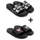 Kit 2 Pares Chinelo Slide Feminino Confortável Leve Macio Antiderrapante para Dia a Dia Praia Piscina