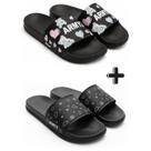 Kit 2 Pares Chinelo Slide Feminino Confortável Leve Macio Antiderrapante para Dia a Dia Praia Piscina