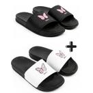 Kit 2 Pares Chinelo Slide Feminino Confortável Leve Macio Antiderrapante para Dia a Dia Praia Piscina