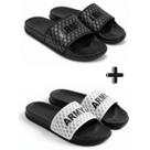 Kit 2 Pares Chinelo Slide Unissex Casual Confortável Leve Macio para Passeio Praia Piscina