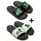 Kit 2 Pares Chinelo Slide Unissex Casual Confortável Leve Macio para Passeio Praia Piscina