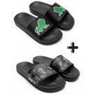 Kit 2 Pares Chinelo Slide Unissex Casual Confortável Leve Macio para Passeio Praia Piscina