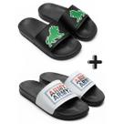 Kit 2 Pares Chinelo Slide Unissex Casual Confortável Leve Macio para Passeio Praia Piscina