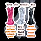 Kit 2 pares correia para sandália feminina slim fina confortável cor branca preta e rosa