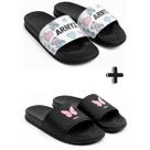 Kit 2 Pares de Chinelo Slide Feminino Fashion Moderno com Ajuste Perfeito e Muito Conforto