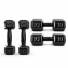 Kit 2 pares de halteres 5kg e 10kg sextavado emborrachado peso para academia musculação treino resistência profissional qualidade premium e durável