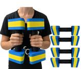 Kit 2 Pares de Halteres Hidroginástica 1 A 2 Kg DF4011-AZ Azul/Amarelo Dafoca Sports Kit 2 Pares de Halteres Hidroginástica 1 A 2 Kg DF4011-AZ Azul/Amarelo Dafoca Sports