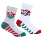 Kit 2 Pares de Meia Bebê Fluminense Cinza e Branco Oficial