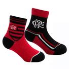 Kit 2 Pares de Meia Flamengo Bebê Preto e Vermelho